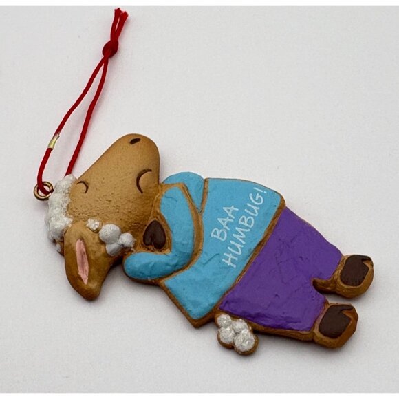 Hallmark Christmas Ornament Baa Humbug Sheep Cookie Style Tree Trimmer 1988 - Picture 5 of 6